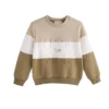 Croco Colorblock Fleece Sweater – Beige